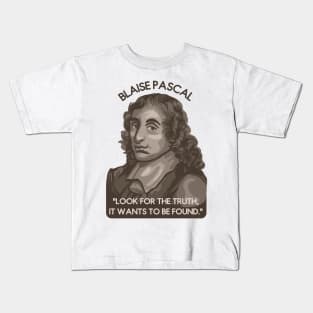 Blaise Pascal Portrait and Quote Kids T-Shirt